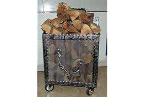 FERRITALIA Carrello Porta Legna in Ferro con 4 Ruote di Cui Due PIROETTANTI