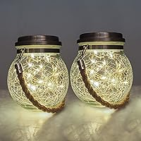 Gadgy Solar Glaskugeln Zum Aufhängen | Set mit 2 Stück | Solarlaterne für Außen | Glas Hängelaterne mit 20 LED…