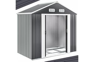 ‎DEUBA GARDEBRUK® XL Metall Gerätehaus 2m² mit Fundament 196x132x188cm Schiebetür Anthrazit Geräteschuppen Gartenhaus Schrank 4m³