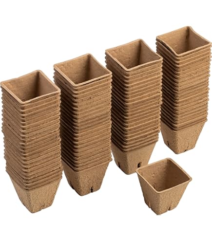 ZQEJEFD Biologisch Afbreekbare Kweekpotten - 100 Stuks Vierkante Potten Met Labels En Gereedschap