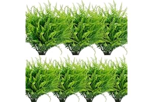 Hywean Homd 7 Piezas Boston de Helecho, Ramas Artificiales Decorativas de Plástico, Plantas Verdes Artificiales, Arbustos de Plástico, Helechos Decoración Pared Terraza, Boda, Jardín, Dormitorio