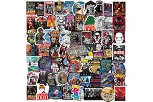 SERHUQUE 100 Stück Star Wars Aufkleber für Kinder Jungen Teenager Erwachsene Vinyl wasserdicht Star Wars Aufkleber für Wasserflaschen Laptop Skateboard Auto Stoßstange Fahrrad Motorrad Helm Schlafzimmer Wand