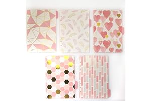 ZELTEN Onglets d'index pour A5 / A6 6 trous couverture anneau rond vue classeur dossier de fichiers feuilles mobiles protecteurs de couverture de reliure (Divider Paper Pink, A5/21cm*15cm/8.5 Inch)