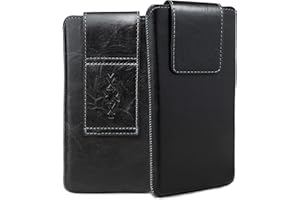 XiRRiX Handy Gürteltasche - Handytasche Gürtel Größe 5XL - kompatibel mit Google Pixel 6 Pro 7 Pro - kompatibel mit iPhone 12 Pro Max/13 Pro Max/14 Plus/14 Pro Max - Leder Holster schwarz