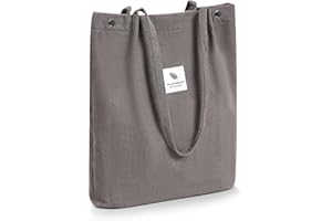 iophi Damska torba na ramię, duża, sztruksowa, torebka na co dzień, do biura, na wycieczkę szkolną, zakupy, niezwykle lekka