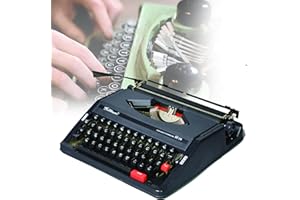 RYUUZA Vintage Schreibmaschine Modell,Elektrische Schreibmaschine mit Korrektur,Tragbare Retro manuelle Schreibmaschine,für Notizen oder Briefe oder kreatives Schreiben,literarisches,Black