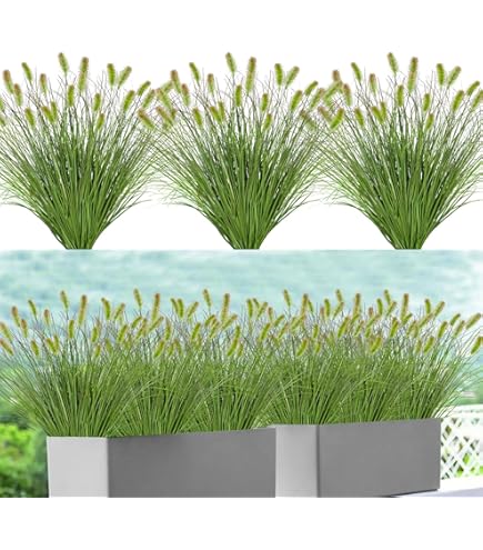 10 Stuks Nep Plastic Tarwegras Kunstmatige Buitenplanten Nep Plastic Groen Struiken Voor Buiten Binnen Tuin Kantoor Bloem Doos Veranda Bruiloft
