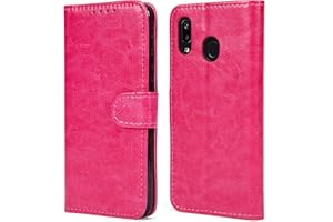 NWNK13 Samsung Galaxy A20e Case Slim Premium Leather Flip Case Wallet Book Case Soft Flexible Gel Frame Kickstand FunctionCard Holder ID Slot Protective Skin Cover Compatible for Samsung A20e Pink