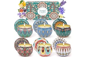 FONTOEN Duftkerzen Geschenkset, 6 Stück Duftkerzen Set Kleine Weihnachtsgeschenke, 120Std Brenndauer Kerzen Geschenk Natürliches Sojawachs Kerzenset für Frauen Männer Weihnachten Geburtstage Valentinstag