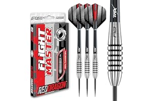 RED DRAGON Swingfire 2: 23g Flightmaster - 80% Dardos de Tungsteno de Punta de Acero con Plumas y Eje de Dardos