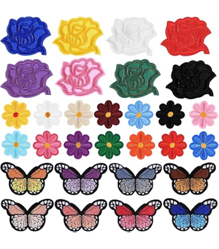 Par De Parches De Flores Para Planchar, Coser, Para Jeans, Bolsos