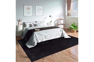 MIAS TEPPICHE Mia's Teppiche Olivia Alfombra de salón de Pelo Corto Suave (19 mm), Antideslizante, Poliéster, Negro, 120x160 cm