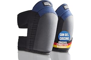 LAUTER SCHUTZ LauterSchutz® Ginocchiera professionale in gel per lavorare per strati di pavimento con rivestimento antiscivolo e comoda doppia chiusura, per artigiani e fai-da-te (Blu - Standard)