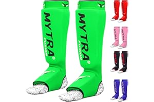 Mytra Fusion Shin Instep Stretchable Polyester Fabric Padded Jumbo Eva Foam Featured with Hook & Loop Closure Kick Boxing MMA Krav Maga Training Pair