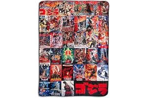 Surreal Entertainment Godzilla Movie Poster Oversized Plush Blanket Cosy Sherpa Throw for Sofa Bed Super Soft Fleece Official Kaiju Monster Gojira Collectible Red One Size