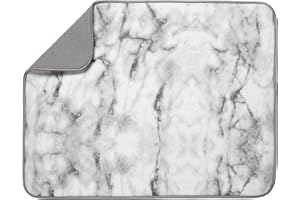 S&T INC. Dish Drying Mats, Microfiber, Marble, 18" x 24"