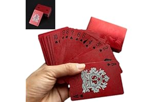 syiyunran Kunststoff Wasserdicht Spielkarten - Roter Drache Muster Kartendeck 1 Deck, Abmessungen 5,7 x 8,7 cm, Goldfolie Kreative Karte Kartenspiel Gesicht Gefrostet Poker Pokerkarten