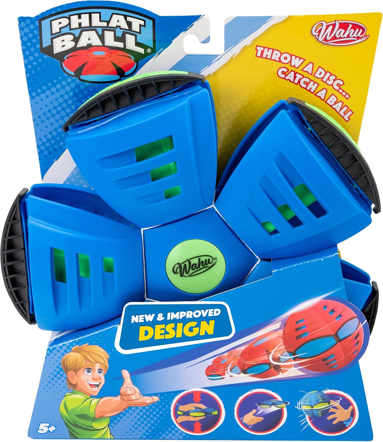 Wahu - PHLAT Ball Classic - Frisbee Volador Transformable en Balón - Juguetes de Exterior para Niños Desde 5 Años - Bola de 15,7cm - Frisbee de 22,9cm- Regalo Niño Innovador - 2+ Jugadores