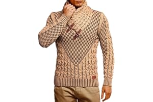 Leif Nelson Herren Strickpullover mit Schalkragen/Hochwertiger Winterpullover im Regular Fit Schnitt, ideal für Casual und Business-Looks, in vielfältigen Größen und Farben verfügbar