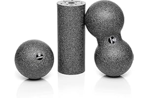 BODYMATE Bola de Masaje Negra, Pelota de Masaje para el Entrenamiento miofascial, diámetro 8 cm