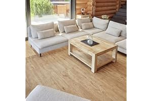 NOVECRAFTO Self Adhesive Floor Planks - 10 Planks Pack Covering 14.96 sq ft / 1.39sqm | Each Stick On Tile Plank Measures 5.9x35.9in (91.4x15.2cm) | Peel and Stick Vinyl Flooring |Honey Oak Timber Touch Effect