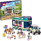 LEGO Friends Rimorchio per Spettacolo Equestre con 2 Cavalli Giocattolo, Macchina SUV e Accessori per l'Equitazione, Giochi p