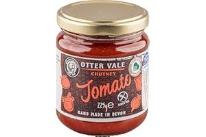Otter Vale Tomato Chutney, packed with tomato flavour and a hint of spice, hand-made in Devon, gluten-free, 225g glass jar