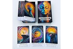 QCFQCF Tarjetas de oráculo intuitivas, cartas de oráculo para principiantes, 56 cartas de oráculo para despertar la sabiduría interior, mejorar las habilidades psíquicas, orientación espiritual