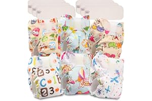 Littles & Bloomz Pañales reutilizables de bolsillo para bebé, recién nacido y prematuro, 6 pañales recién nacidos, 6 inserciones de microfibra para recién nacidos, NB-603MF6