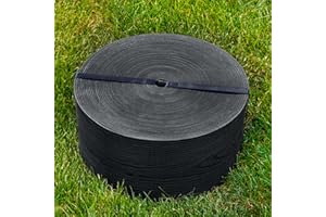 UNIGARDIA Flexible Lawn Edging 20 m - Height 13 cm, Thickness 3 mm - Plastic Grass Border & Flower Bed Garden Edging - Easy to use, UV resistant, Black with Wooden Design