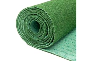 TAPISO Pemba Rasenteppich Kunstrasen Grün Höhe:6 mm Kunstrasenteppich mit Noppen Wetterfest Schnelltrocknend Outdoor Balkon Terrasse Garten 100 x 300 cm