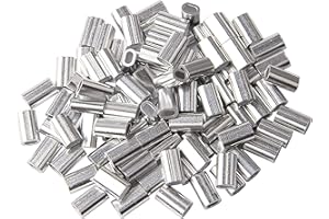 Shaddock Fishing Aluminium-Quetschhülsen, 100 Stück, 500 Stück, für Angelschnur, für Vorfach-Rigging, Innendurchmesser 1,0-2,0 mm