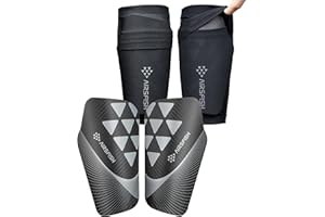 ‎AIRSFISH AIRSFISH Fußball-Schienbeinschoner für Kinder,Jugendliche und Erwachsene,Schienbeinschoner und Ärmel mit optimierten Taschen,Eva-Dämpfung zur Reduzierung von Aufprallverletzungen bei Fußballspielen