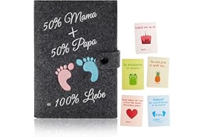 Little Moonshine Premium Mutterpasshülle aus reinem Filz (Dunkelgrau) - stylische und beständige Hülle für den Mutterpass - Platz für Bilder, Karten und Dokumente - Idealer Begleiter für Schwangere