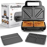 Breville 3-in-1 Ultimate Sandwich Maker | Sandwich Maker for Making Stuffed Sandwicheswaffles and Paninis | Removable Non-Sti