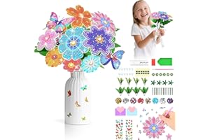Charmofun Diamond Bouquet di Fiori, Diamond Art Florido Ragazza, Kit Artigianali DIY per Bambini, Regalo Fatti Giochi Creativi Bambina 5 6 7 8 9+ Anni