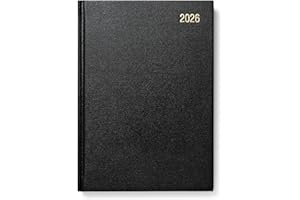 Morgan's Direct 2026 Early Edition A5 Diary Day Per Page | Hard Backed for Home and Office Use Desk Diary | Black