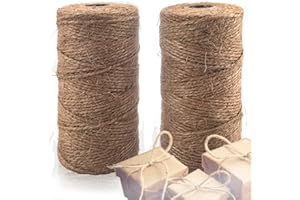 BeCraftee Twine String – 2 Pack of Heavy-Duty, 328ft, Brown Jute Rope for Crafts, Packaging, Gift Wrapping, Gardening and DIY