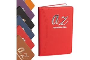 EVELAY Rubrica telefonica con indice dalla A alla Z, formato A5, con copertina rigida e penna, per casa, ufficio, lavoro, rosso (lingua italiana non garantita)