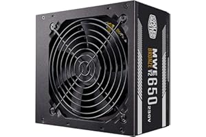 Cooler Master MWE 650 Bronze 230V V2, Bloc Alimentation PC 80 PLUS, Ventilateur HDB Sensible à la Température, Circuit DC-DC + LLC avec Rail Simple +12V, Non Modulaire, Prise EU, Garantie 5 ans
