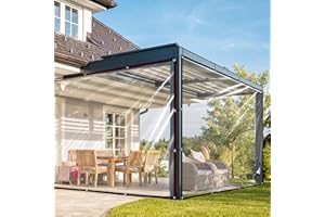 WLBXDRZK Bâche de tente avec œillets, 2 x 5 m, imperméable, avec œillets, bâche transparente pour extérieur, balcon, pare-vent/bac à sable, meubles de jardin