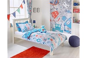Riva Home Robot Kinder Bettwäsche (Kleinkinder(120 x 150cm)) (Blau)
