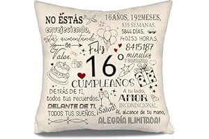 AOSUMIN No estás envejeciendo estás aumentando de Valor Fundas de Cojín para Cumpleaños 16 Años Niña Niño Hija Hijo Nieta Hermana Sobrina 16º Cumpleaños Regalo 10-100 Años Fundas de Cojín Cumpleaños(16-a)
