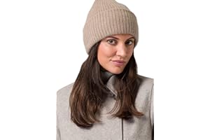 Style & Republic Kaschmir-Chunky Beanie Damen aus 100% Cashmere, Lang und großzügig geschnitten - Dein kuscheliger Premium Strick-Mütze für stilvolle Herbst- & Winter-Momente