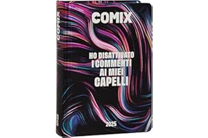 COMIX - Diario Mignon Plus Giornaliero 16 Mesi, Diario Scuola 2024-2025 per Ragazzi e Ragazze, con Copertina Rigida, Ideale per la Scuola Superiore, 9x12.5h cm, Nero
