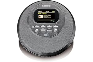Lenco CD-500 Lettore CD portatile – Diskman – Bluetooth Walkman – Radio DAB+ – Anti-shock – Funzione audiolibro – Batteria integrata – Nero