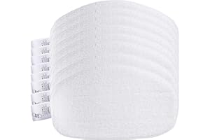 KEEPOW 8 Ersatzpads für Leifheit Dampfreiniger CleanTenso, Dampfbesen Wischbezug für eine porentiefe Reinigung, Dampfmop Ersatz mit Klettunterseite, Weiß