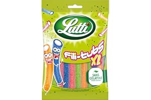 Lutti Goûts Acidulés de Fraise, Pomme, Framboise et Pêche Fili-Tubs, 180 g