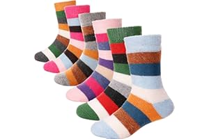 ANTSANG Kinder Mädchen Jungen Socken Warme Wollsocken Wandersocken Dicke Wolle Thermosocken Geschenke Kindersocken 6 Paar