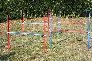 Wuzzmann 4 X Agility - ÜBUNGS - HÜRDEN - Set IN BLAU/ROT
